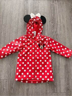 Disney Minnie Mouse toddler polka dot rain jacket size 2t